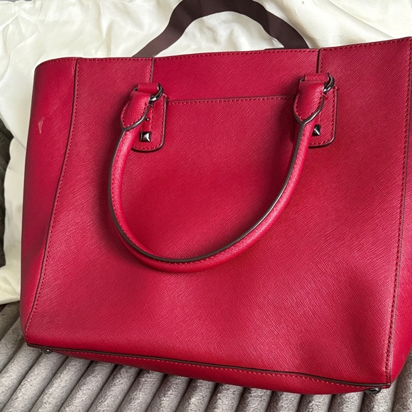 Michael Kors Red Studded Tote and Pouch Set - Picture 6 of 14